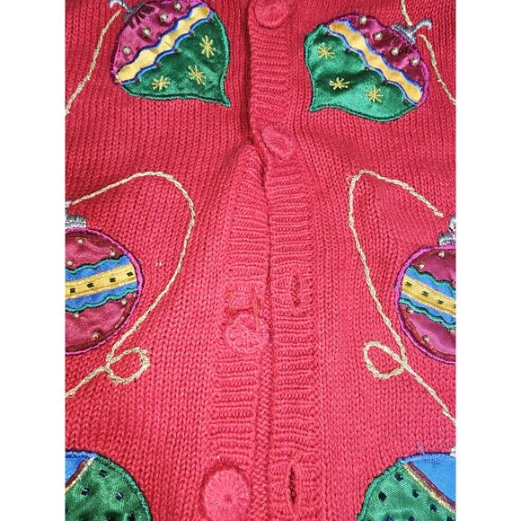 Ugly Christmas SWEATER VEST Holiday Women's Size Large Red VTG Nut Cracker - Picture 6 of 9